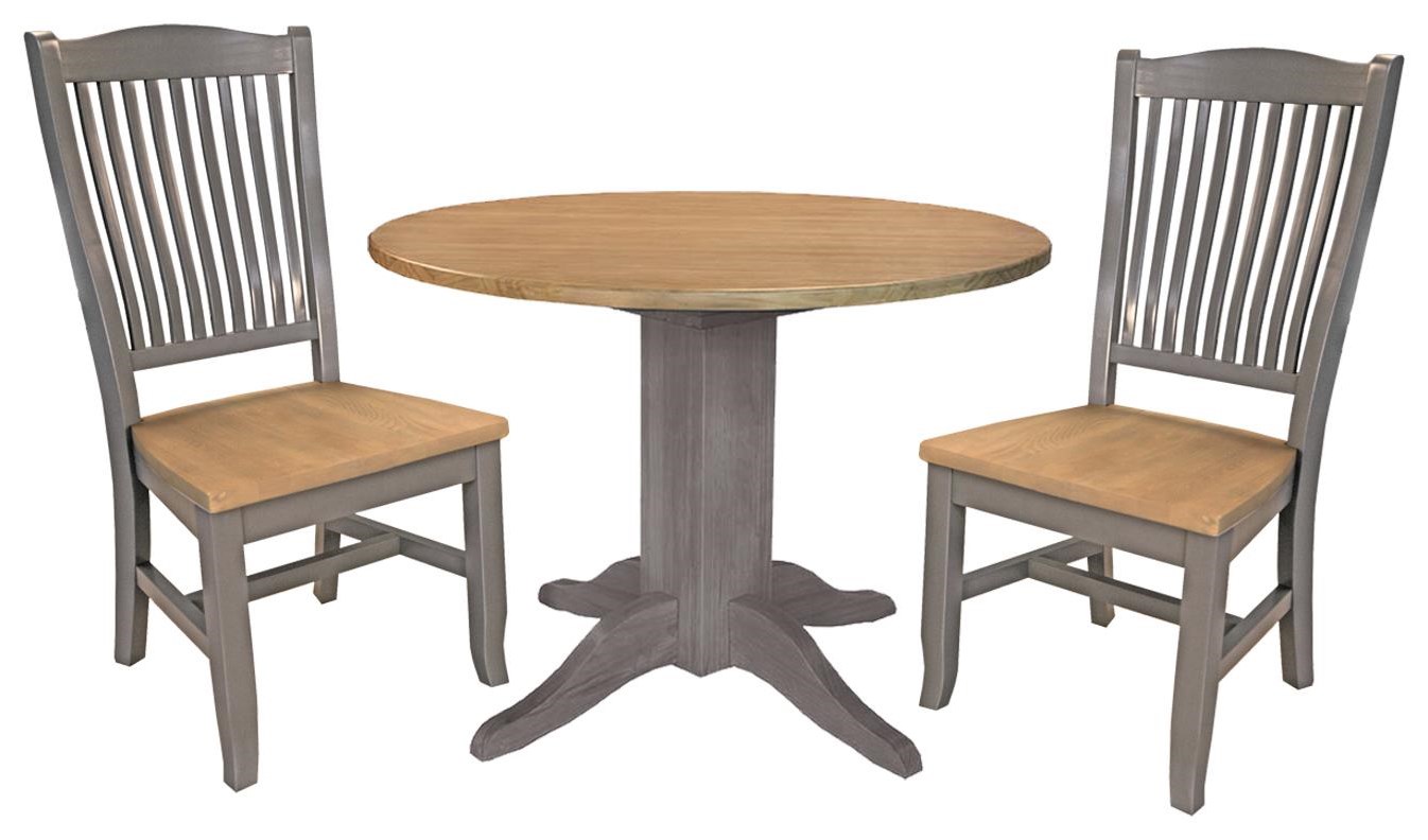 AAmerica Port Townsend 42 Inch Round Table and 2 Chairs Johnny